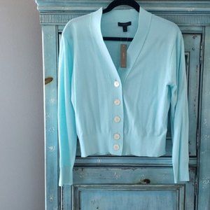 Pearl blue V Neck J Crew Cardigan